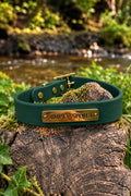 Simply Spoilt Signature Lead and Collar Set Large - matching heritage green dog lead and collar